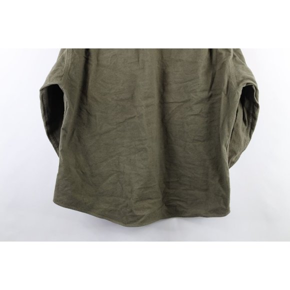 Vintage 90s Woolrich Mens XL Faded Heavyweight Chamois Cloth Button Shirt Green - Picture 11 of 11